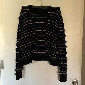 Arty & Unique Spiky Stripy Colorful Crew Neck Sweater Pretty Snake Brand size XL